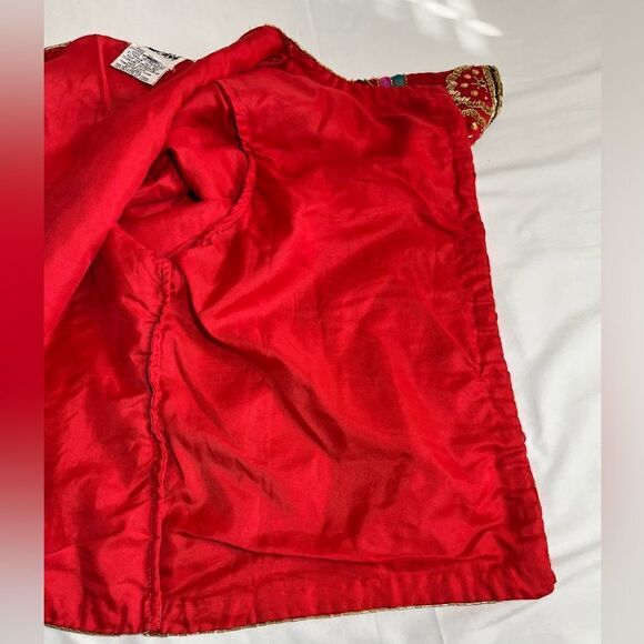 Leslie Fay Evenings Red Silk Sequin And Bead Blazer Size Large - Picture 9 of 13